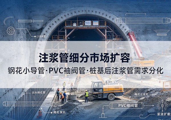 米东注浆管细分市场扩容，隧道钢花小导管、PVC 袖阀管、桩基后注浆管需求分化
